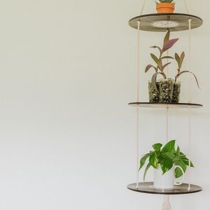 Vintage vinyl records 3 tier plant hanging shelf